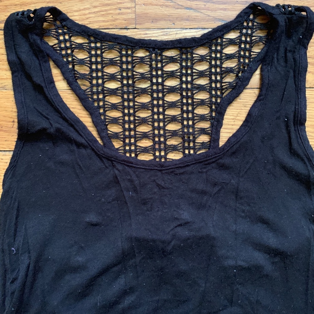 Black Knit Razorback Tank - Picture 2 of 4